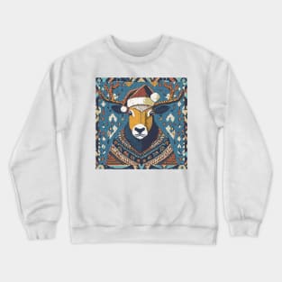 Deer Wearing  Christmas Sweater Crewneck Sweatshirt